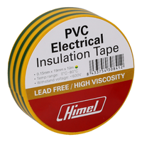 Electrical tape, 0.13 mm x 18 mm x 5 m, yellow/green