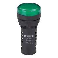 Monolithic pilot light, HLD11, 110 V AC/DC, half cover head, long terminal, resistance type, green
